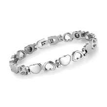 Bracciale a forma di cuore per terapia magnetica in acciaio al titanio