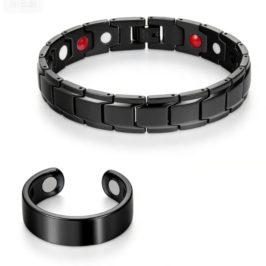 Bracciale magnetico a singola fila + Anello per coppia
